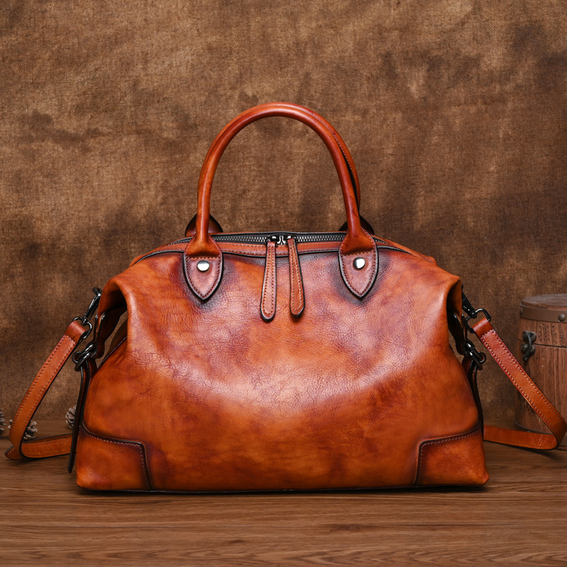 Interior Design Vintage Style - LOMCEL TY29 กระเป๋าหนังดีไซน์ใหม่สำหรับผู้หญิง กระเป๋าถือระดับพรีเมียม มีสายสะพายไหล่และสายสะพายข้าง สีสันสไตล์ย้อนยุคแบบยุโรป