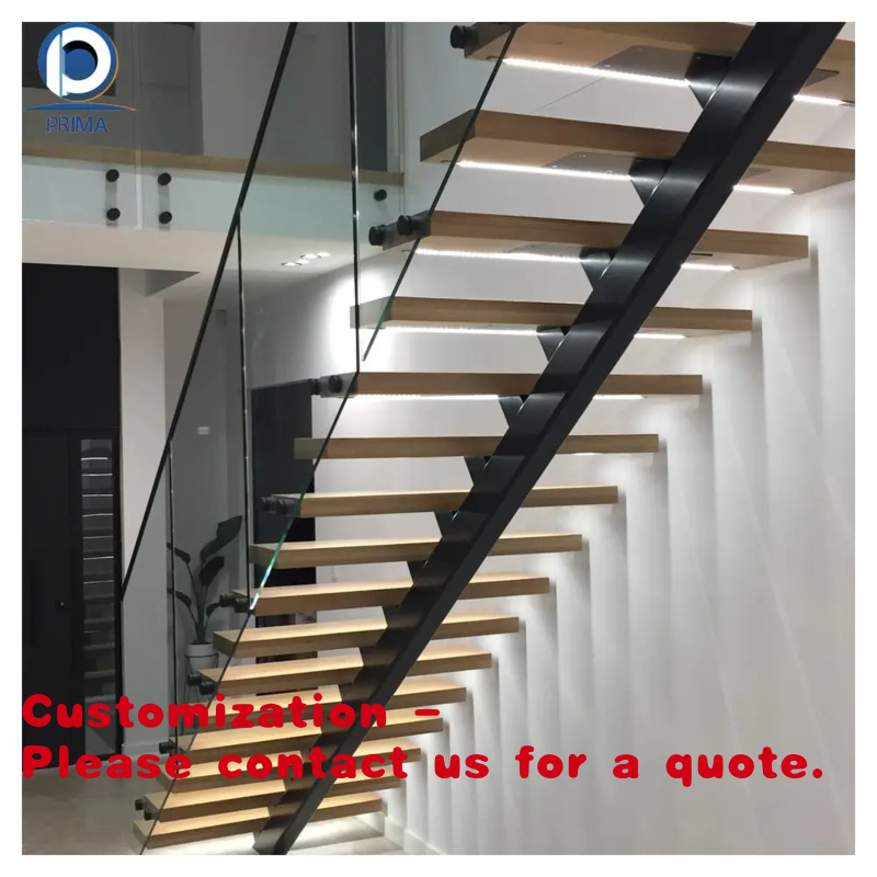 Interior Design Minimalist - บันไดเหล็กแบบเส้นเดียว - โครงเหล็กตรงกลาง, แผ่นกระจกนิรภัย, ดีไซน์โมเดิร์นมินิมอล ตกแต่งภายในบ้านหรู