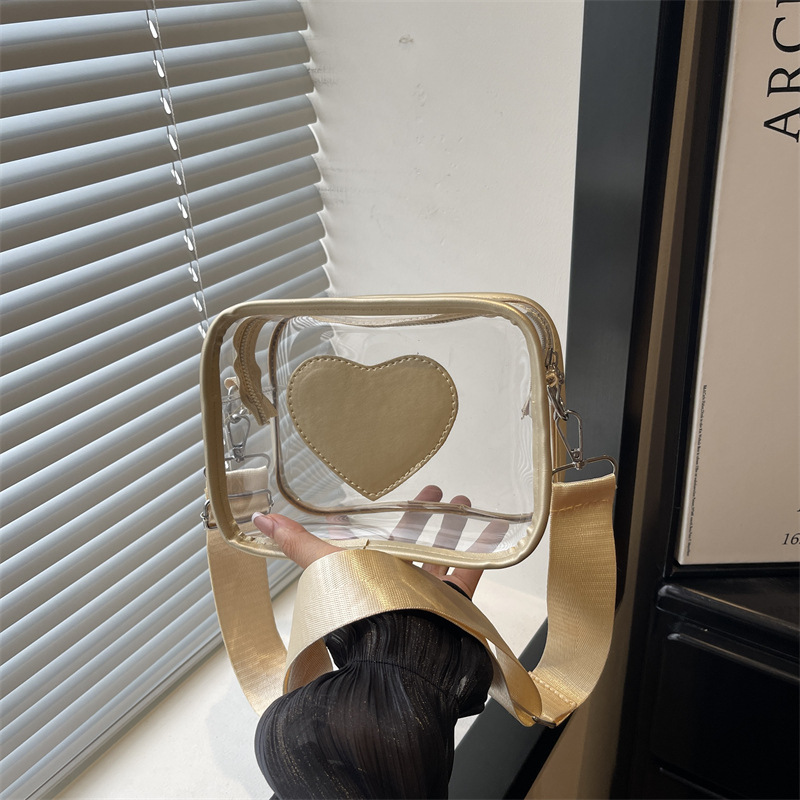 Interior Design Minimalist - กระเป๋าสะพายข้างแบบลำลอง น้ำหนักเบา โปร่งใส ดีไซน์เรียบง่าย สายสะพายไหล่กว้าง สไตล์ไม่เหมือนใคร