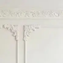 Interior Design Wall Molding - ชุดคิ้วมุมตกแต่งลายเฟลอร์เดอลิสและองค์ประกอบการออกแบบสไตล์ฝรั่งเศสสำหรับมุมผนังและการใช้งานภายใน