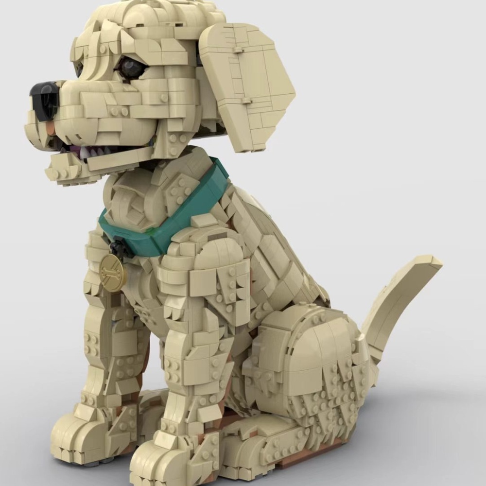 Interior Design Lego - ชุดตัวต่อเลโก้สุนัขพันธุ์โกลเดนรีทรีฟเวอร์สำหรับเด็ก, ชุดประกอบ DIY สำหรับตกแต่งภายใน, ของขวัญสำหรับผู้ใหญ่
