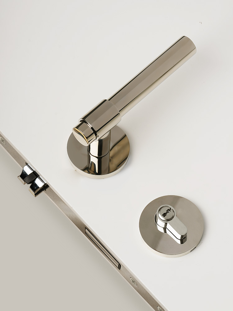 Interior Design Minimalist - Dooroom ล็อคประตูทองเหลือง ดีไซน์มินิมอล สีนิกเกิลเงางาม สำหรับประตูห้องนอน ห้องน้ำ