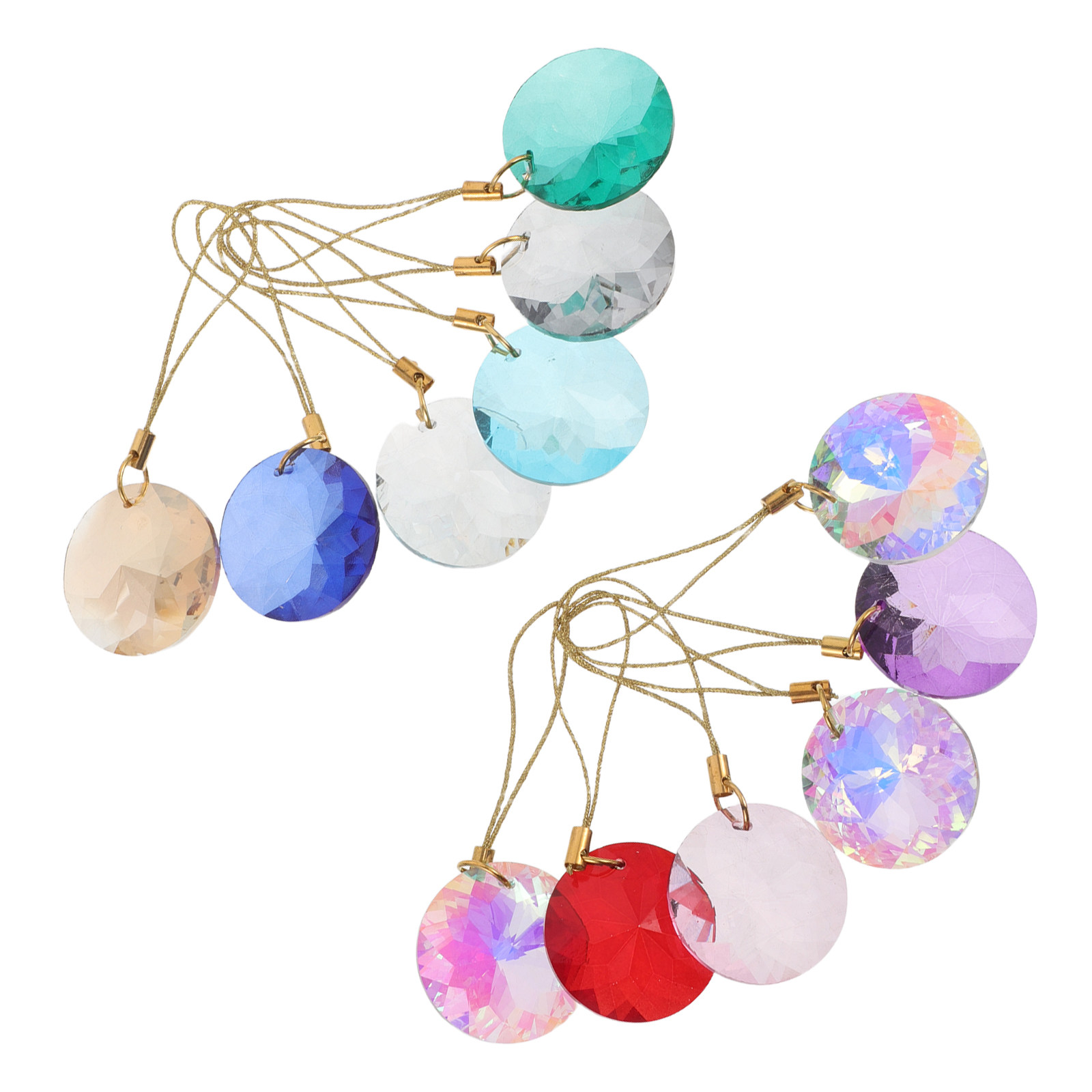Interior Design Xmas - 12 ชิ้น จี้คริสตัลซันแคชเชอร์ ดีไซน์ดอกไม้ ปริซึมหักเหแสง ของตกแต่งแขวน